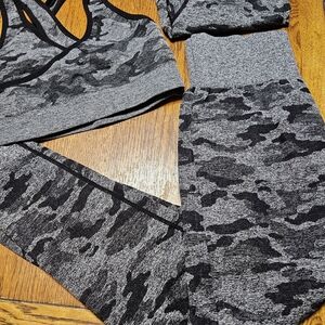 Gray Camo Women's Workout Set